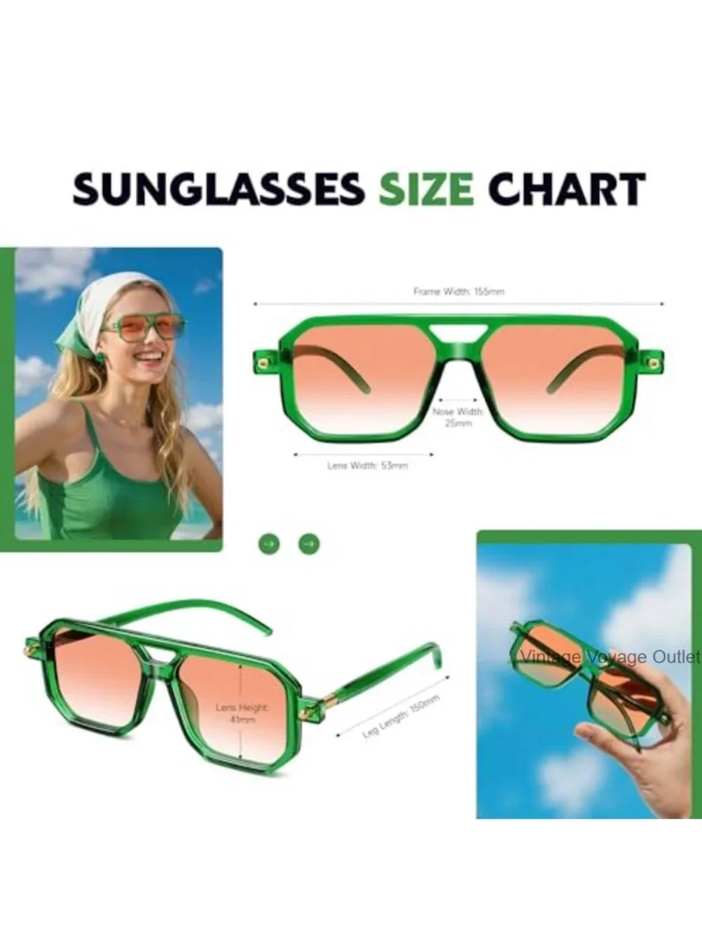 Retro Aviator Sunglasses with UV400 Protection - Unisex Square Frame Shades